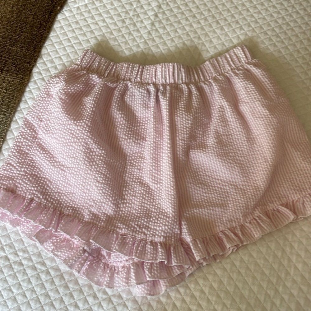 Main Street Collection - Pink seersucker pajama shorts (s)
